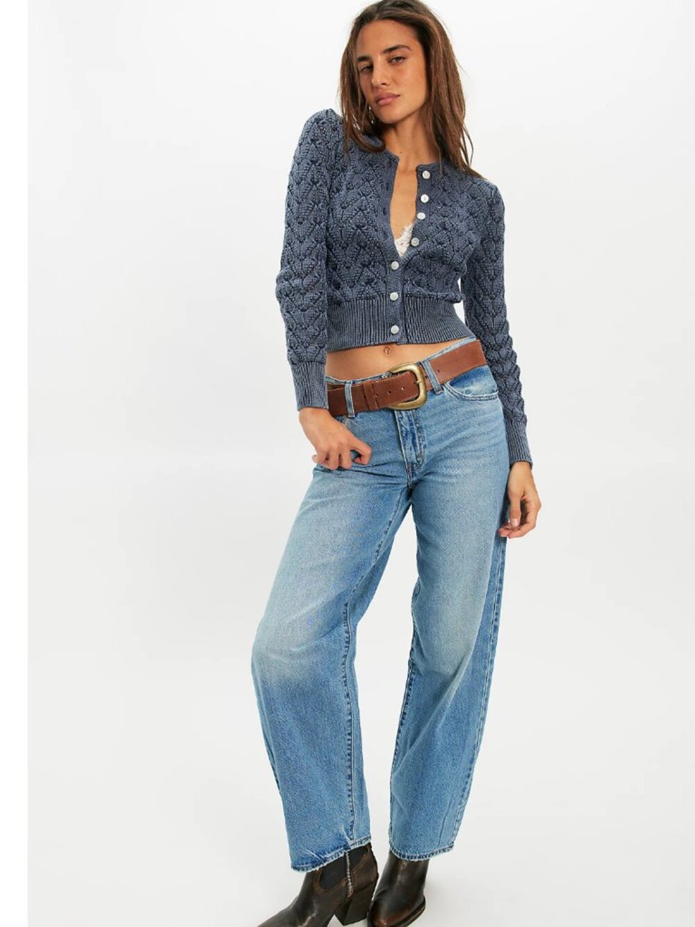 NWT Levi's X Free People Baggy Dad Jeans SZ-31X30 Colour: Easy Days Medium Wash